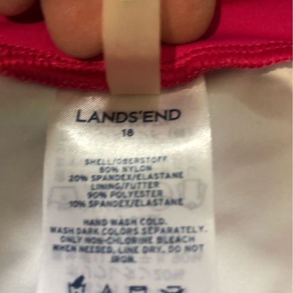 🌟NWOT 18 Land’s End Mid-Waist Bikini Bottoms Fuchsia Floral UV Pro… - Picture 2 of 4